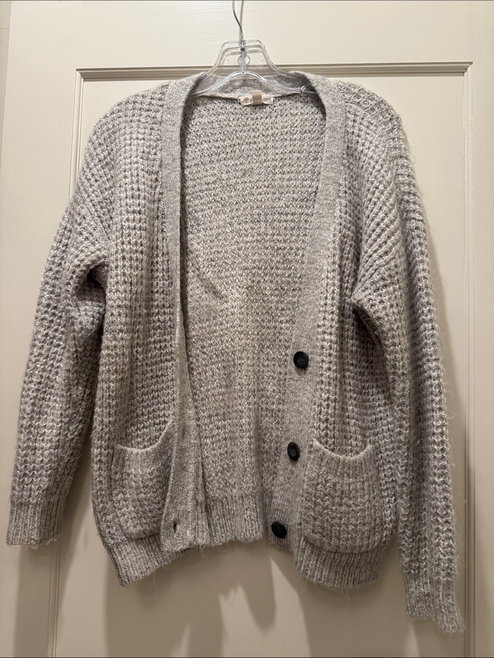 Tucker + Tate Light Gray Chunky Knit Button Cardigan